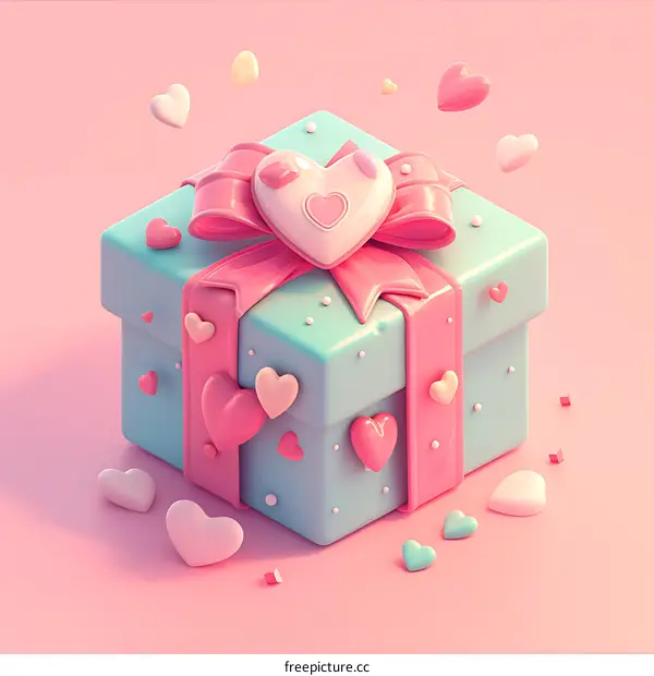 Cute Gift Box with Hearts