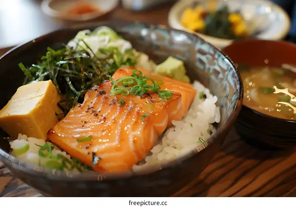 Grilled Salmon Rice Bowl