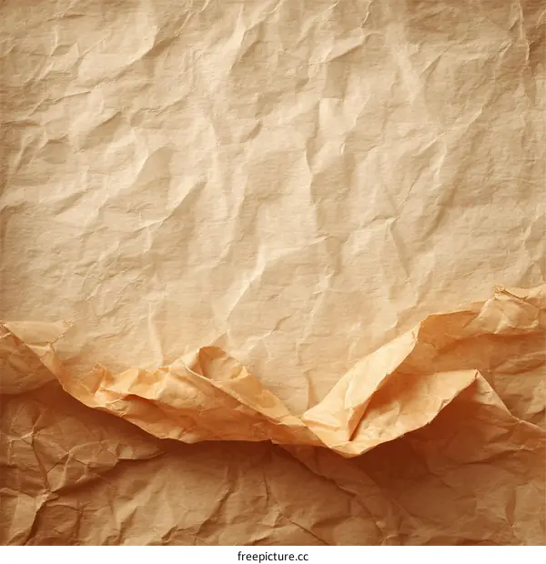 Wrinkled Kraft Paper Texture Background