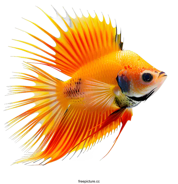 [Transparent Background PNG]3D illustration of a Betta fish