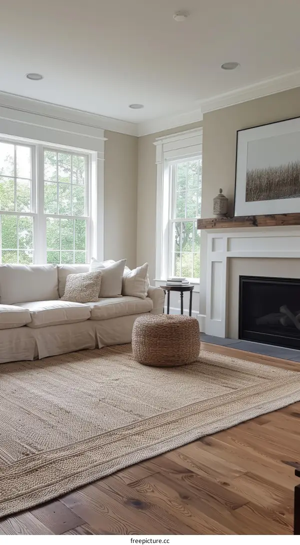Cozy and Modern Living Room Interior with Neutral Color Palette