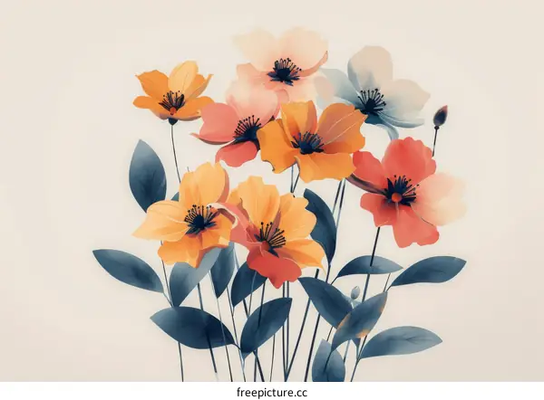 A bouquet of colorful flowers