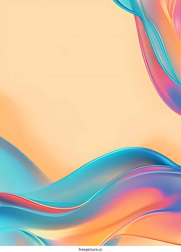 Abstract Liquid Wave Background With Blue And Orange Colors