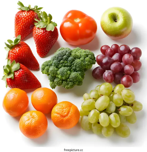 Assortment of fresh fruits and vegetables
