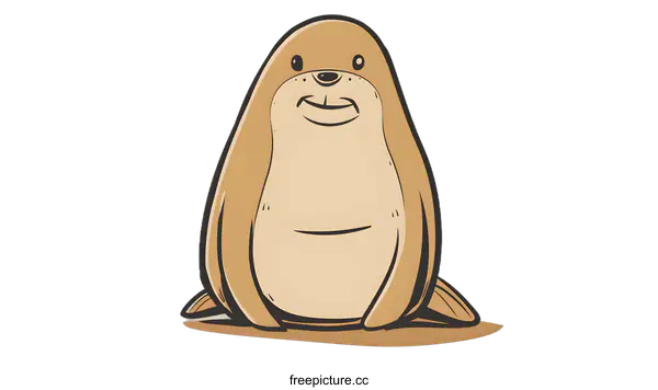 [Transparent Background PNG]Cute Cartoon Illustration of a Brown Groundhog