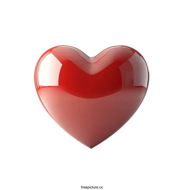 [Transparent Background PNG]Glossy Red Heart Shape Illustration