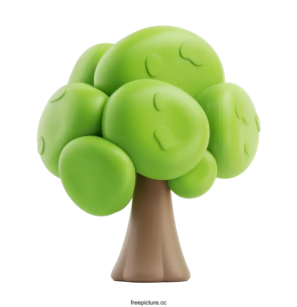 [Transparent Background PNG]Green Cartoon Tree Isolated