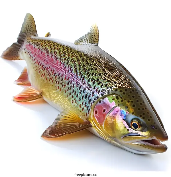 Fresh Rainbow Trout on White Background