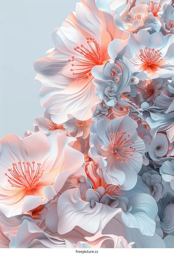 Abstract Floral Design in Soft Colors