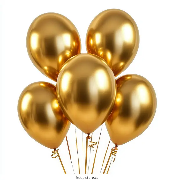 Golden Balloons Clustered Together