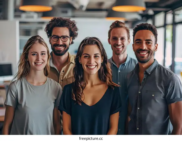 portrait of a group of smiling business people
