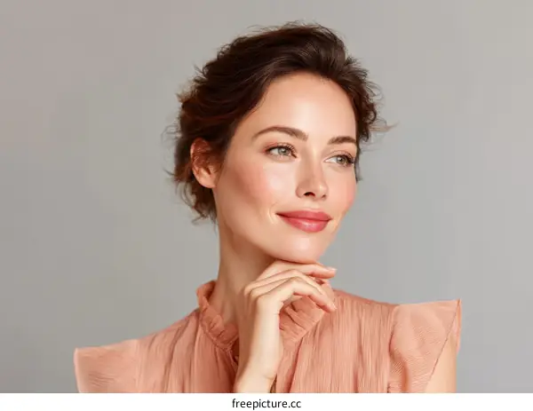 Close-up Portrait of a Woman with Beautiful Skin
