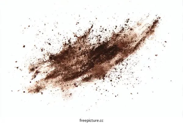 Brown Powder Splash on White Background
