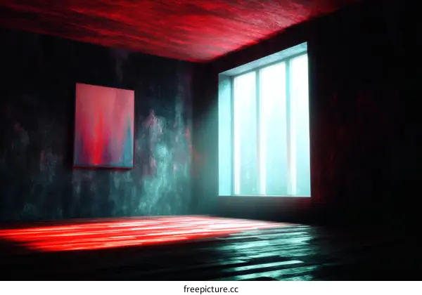 Abstract Interior Scene with Vibrant Colors