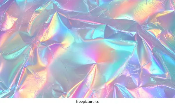 Abstract Holographic Crinkled Texture Background