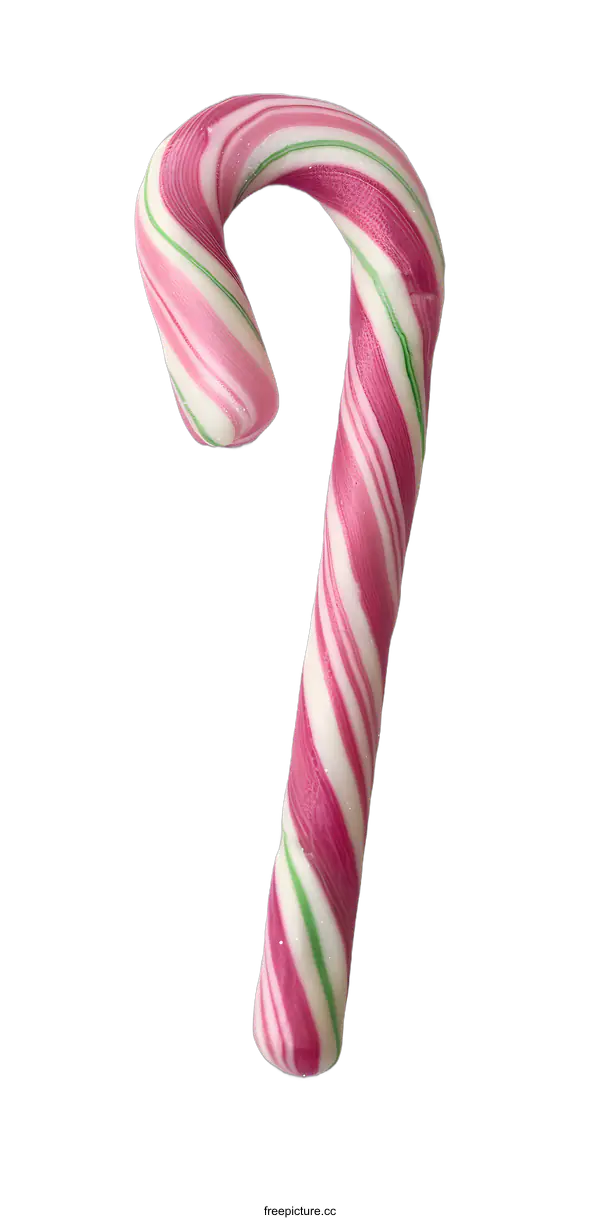 [Transparent Background PNG]Pink and Green Candy Cane on White Background