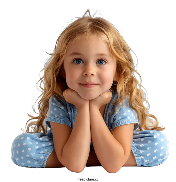 [Transparent Background PNG]Portrait of a cute blonde girl