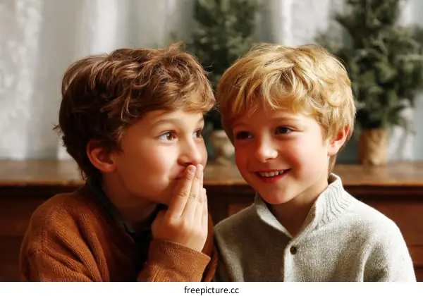 Two Boys Sharing a Secret