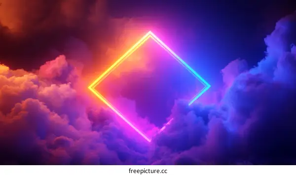 Neon Light Abstract Cloudscape Design