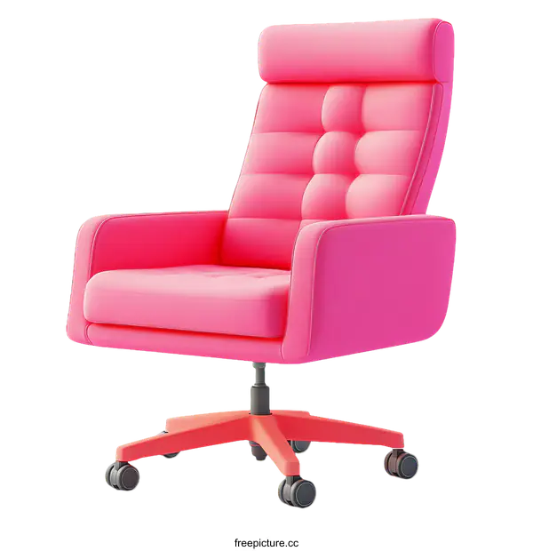 [Transparent Background PNG]Pink Modern Office Chair Design Illustration