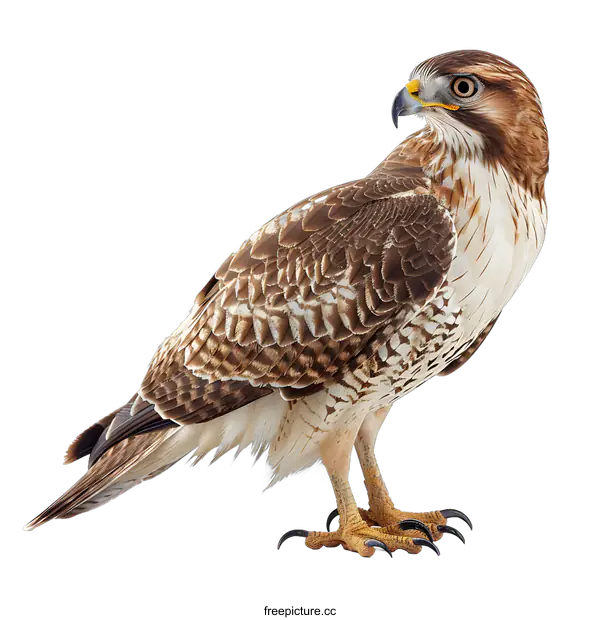 [Transparent Background PNG]Red Tailed Hawk on White Background