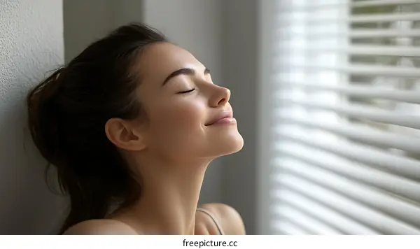 A Woman Looking Through the Window