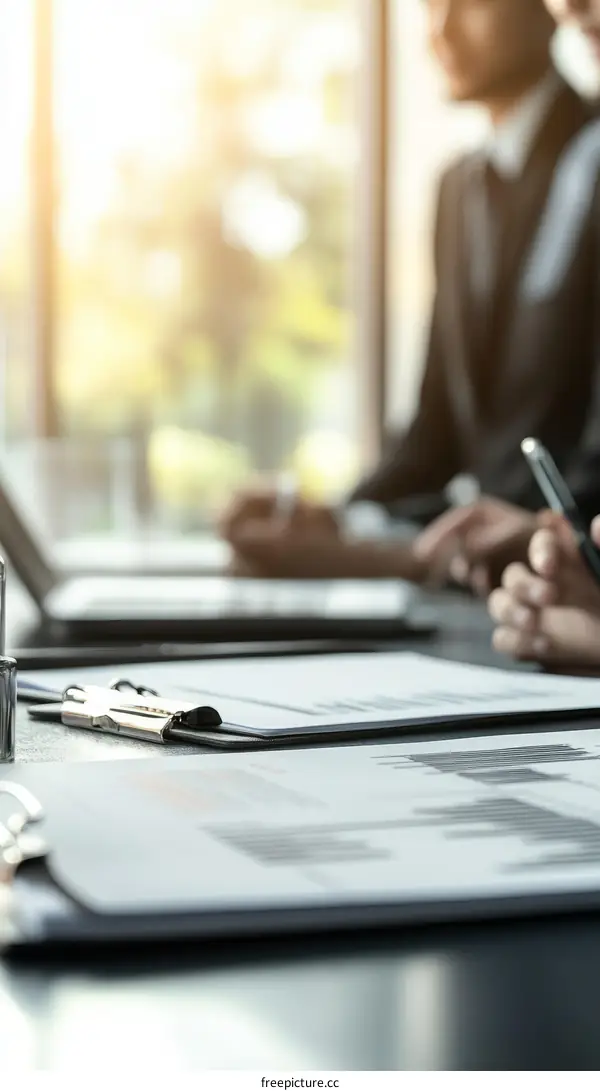 Business Meeting in Office with Documents