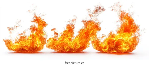 Abstract Fire Patterns on White Background