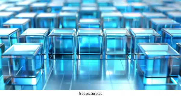 Blue glass cubes background
