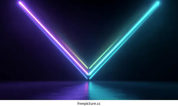 Abstract Neon Light V-shape Design