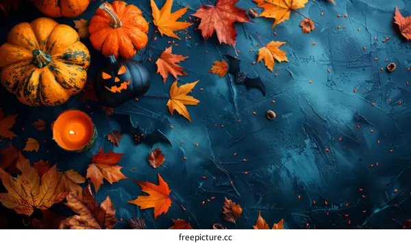 Spooky Pumpkins and Leaves for Halloween