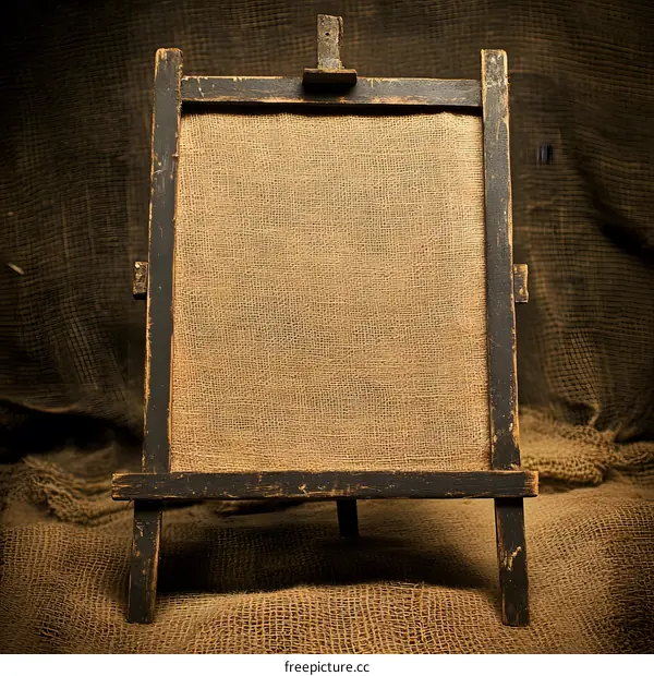 Wooden Easel With Canvas Background