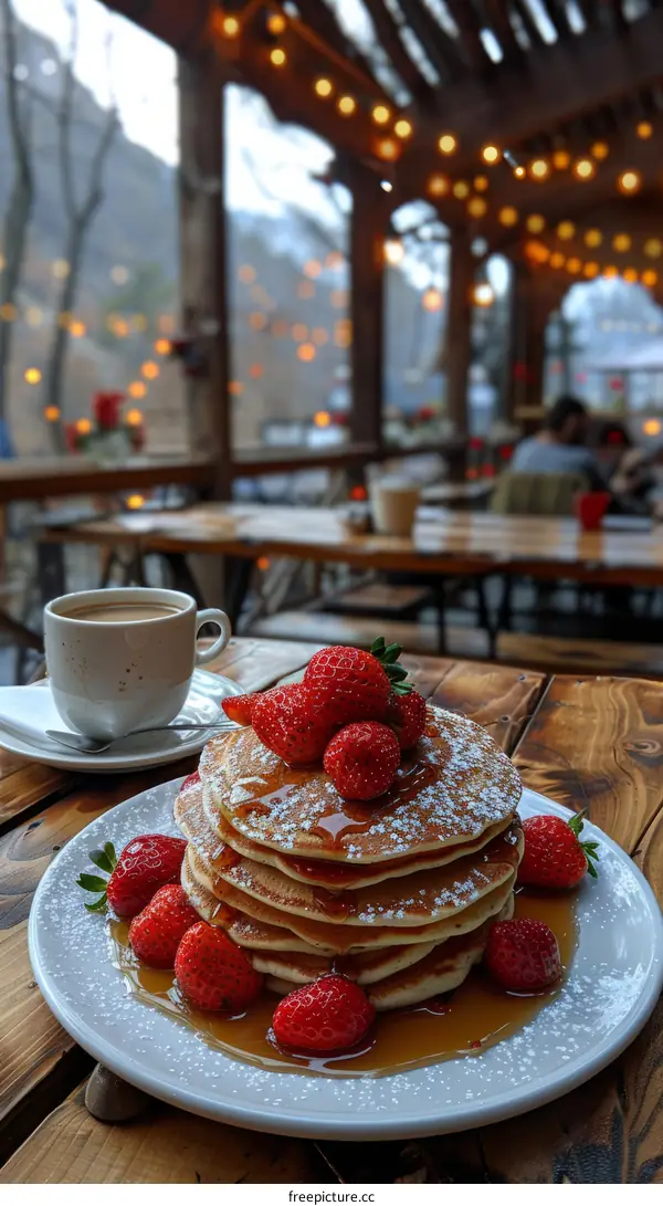 Pancakes, Strawberries & Coffee: A Delicious Breakfast