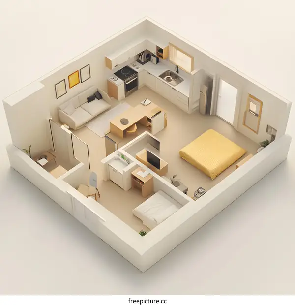 Modern Studio Apartment Floor Plan Design