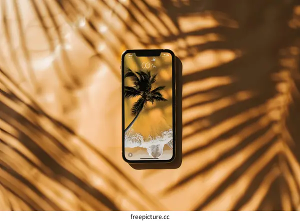 Palm Tree Beach Phone Wallpaper
