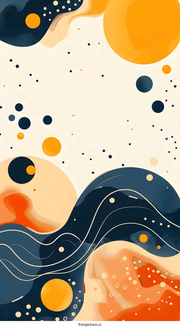 Abstract Illustration with Organic Shapes and Dots