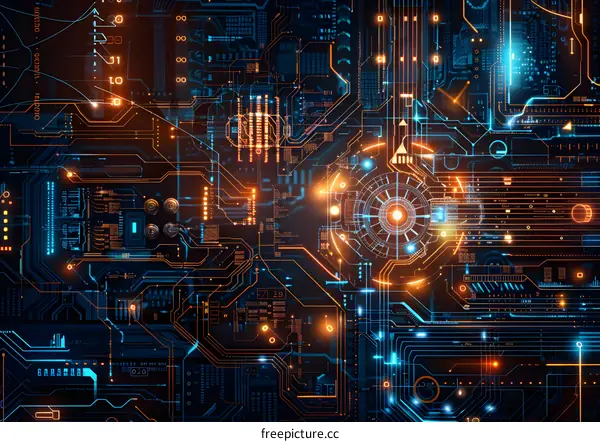 futuristic circuit board technology background