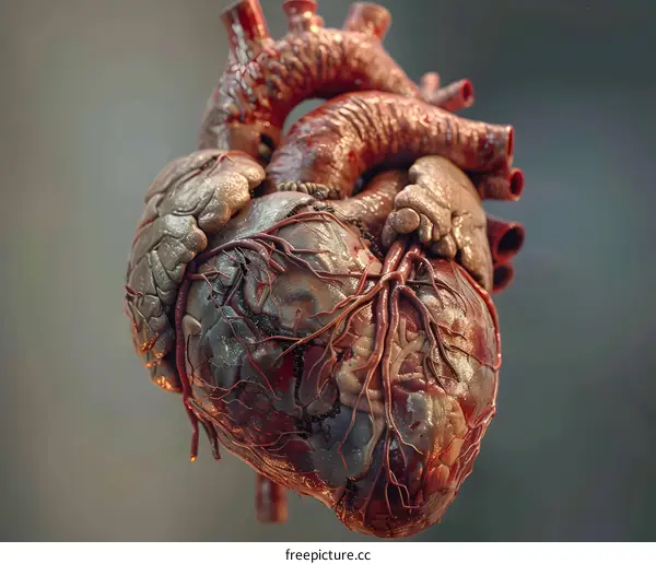 Human Heart Anatomy 3D Illustration