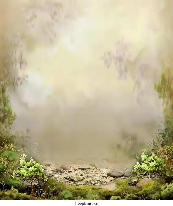 Fantasy Forest Path With Fog