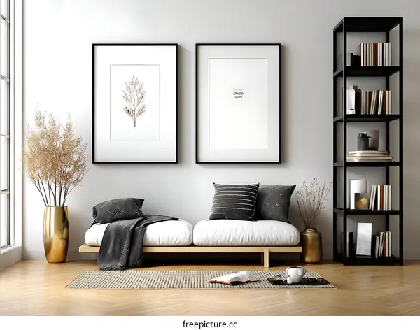 Modern Minimalist Living Room Interior Design Illustration