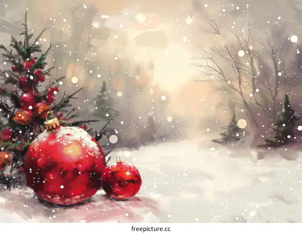 Christmas Snow Scene Illustration