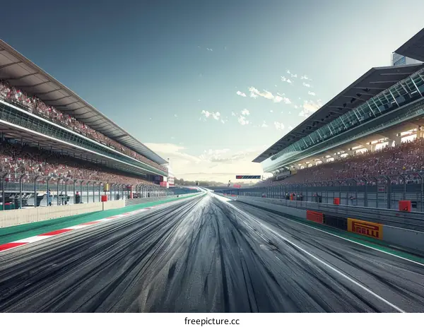 Formula One cars racing on a track