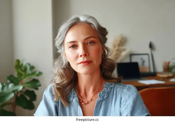 Portrait of a Mature Caucasian Woman