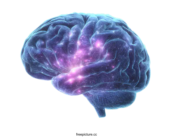 [Transparent Background PNG]Human Brain Network Illustration