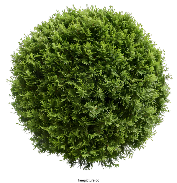 [Transparent Background PNG]Green Bush with Round Shape Isolated on White Background