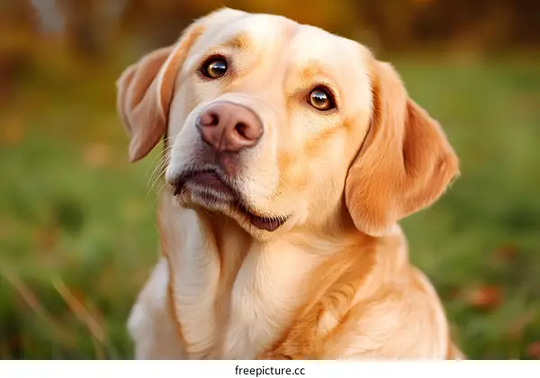 Golden Retriever Dog Portrait Looking Up