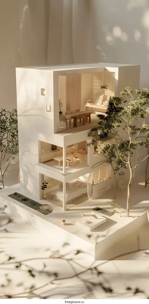 Minimalist House Model with Interior Design