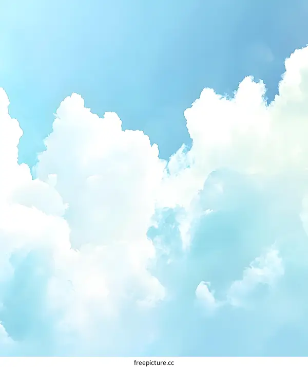 White Clouds in Blue Sky Abstract Background