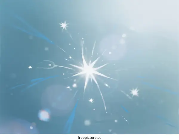 A Beautiful Explosion of White Stars in a Soft Blue Background