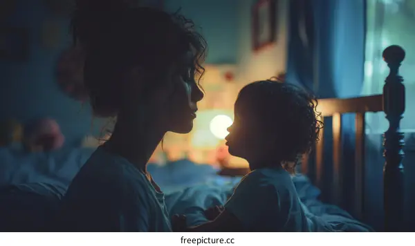 A tender moment between a mother and her child